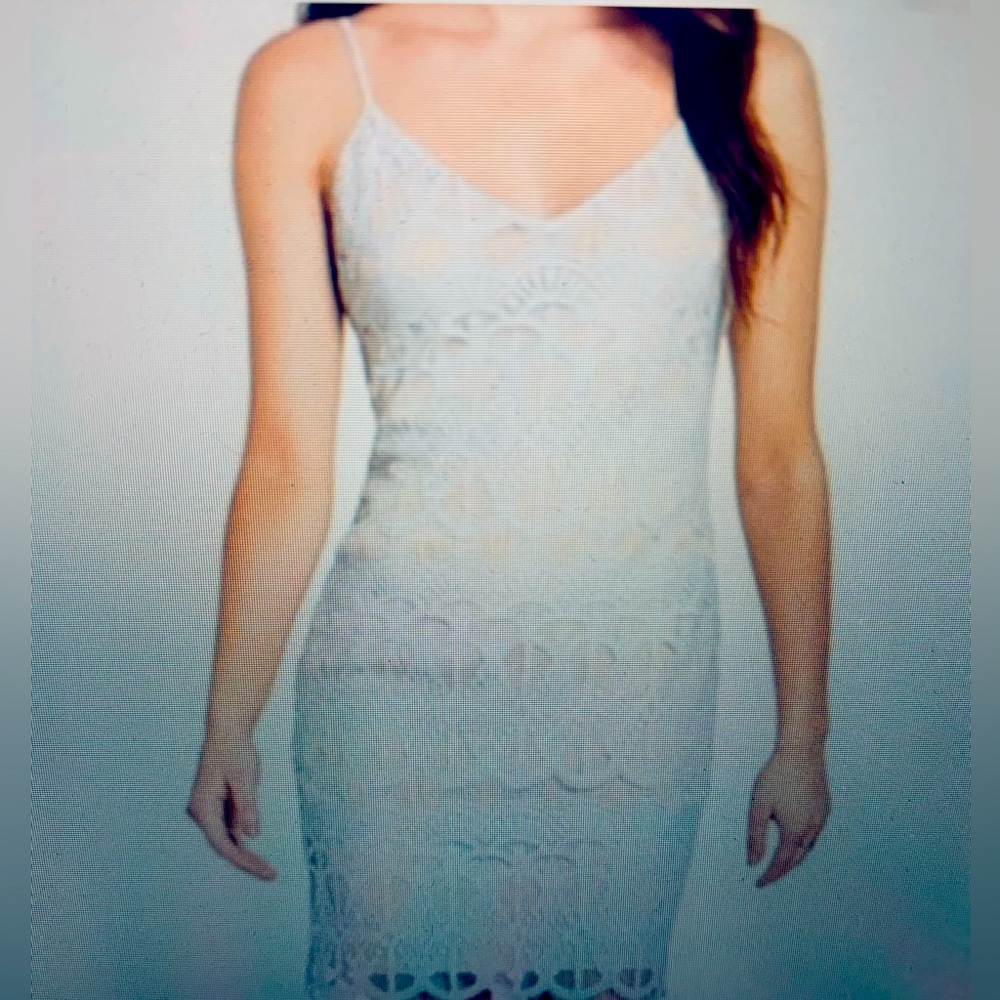 ๐ธ Special Occasion Light Blue Lace Dress with Nude Sheath underneath๐ธโ